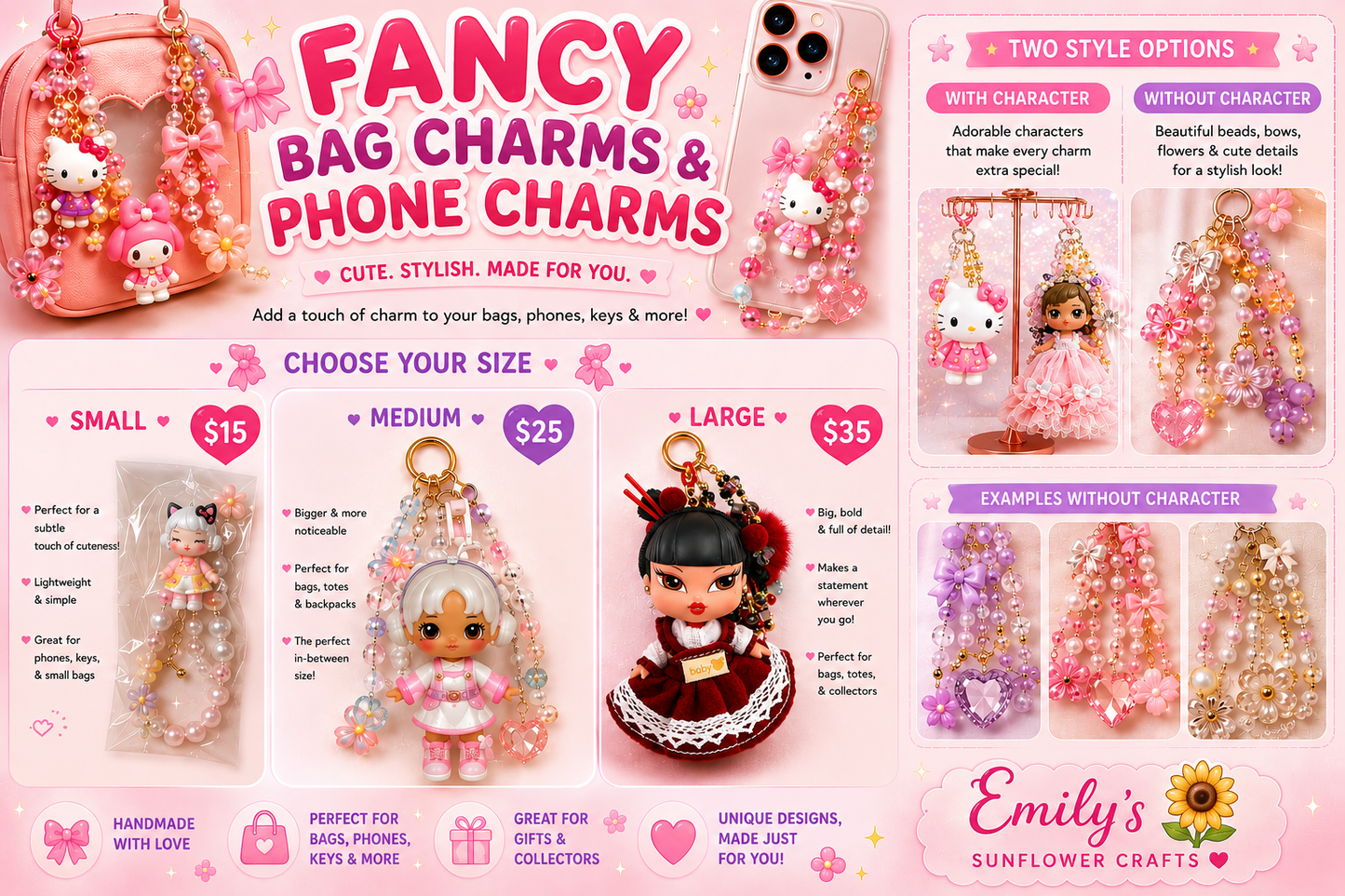 Fancy Bag Charms & Phone Charms